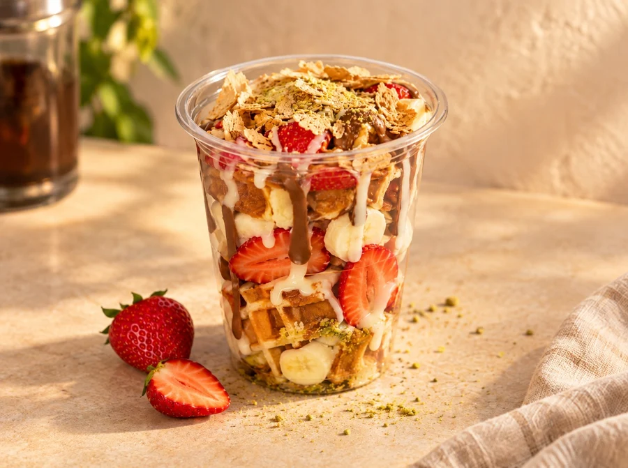 Waffle Meyve Düeti Bardak