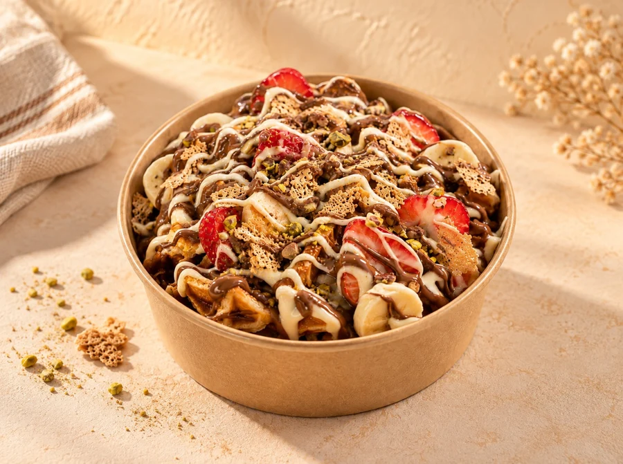 Waffle Çikolata Şöleni Bowl
