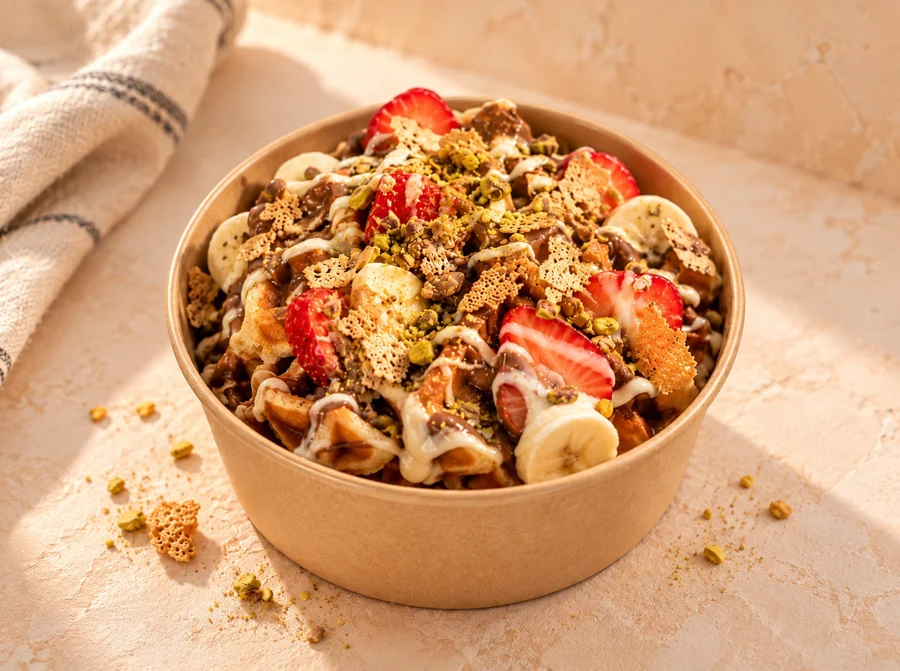 Waffle Meyve Düeti Bowl