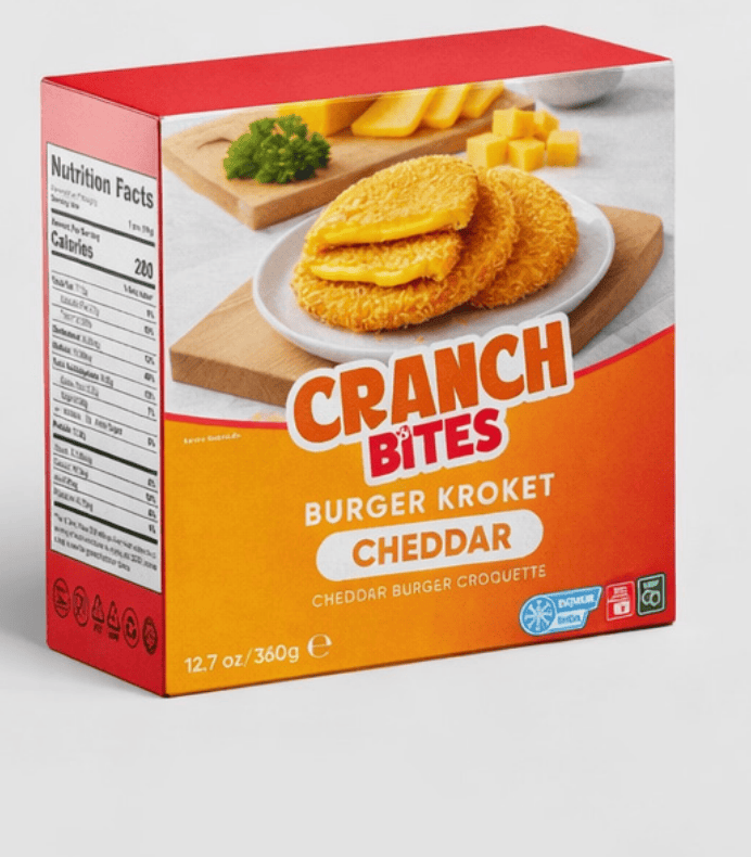 Cheddarlı Burger Kroket ürün ambalajı