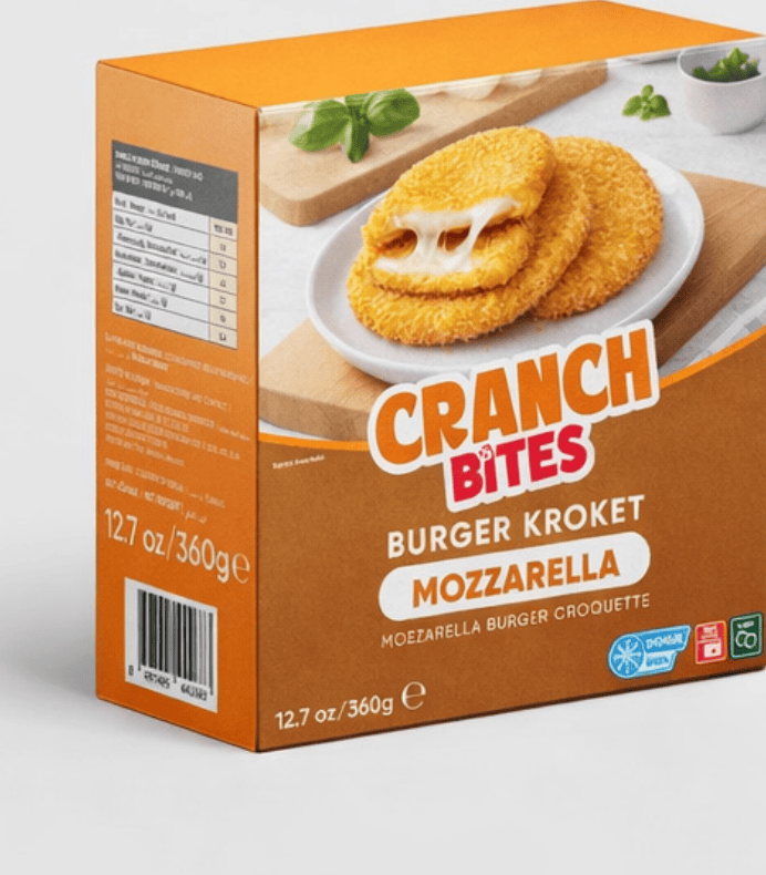 Mozzarella Burger Kroket ürün ambalajı