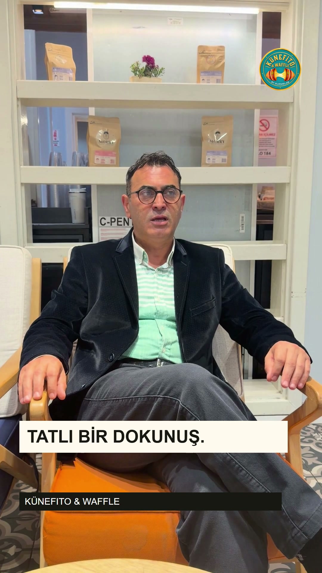 Künefito sunumuna çikolata sosu dokunuşu